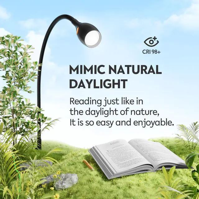 Alt view image 4 of 7 - Wall Mounted Minimalist Bedside Reading Light, Wooden Headboard Mount Flexible Neck Book Light, Handy Lamp Head Switch, CRI 98+ 4000K LED, Powered by USB