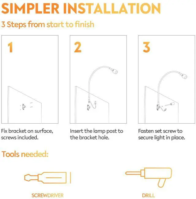 Alt view image 7 of 7 - Wall Mounted Minimalist Bedside Reading Light, Wooden Headboard Mount Flexible Neck Book Light, Handy Lamp Head Switch, CRI 98+ 4000K LED, Powered by USB
