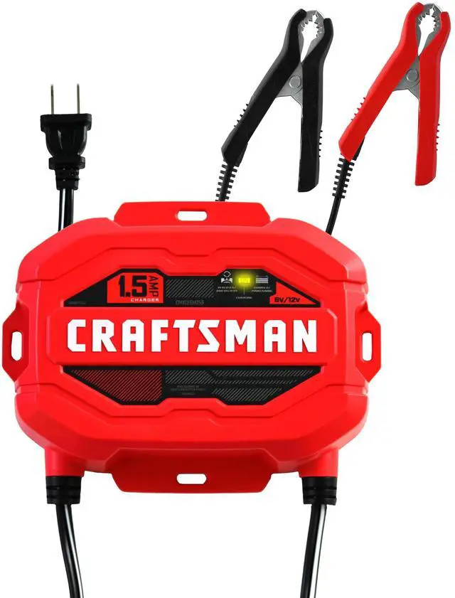 Main image of 1.5A Car Battery Charger and Maintainer, 3-in-1 Solution, for 6V/12V Power Sport, Automotive, and Marine Batteries, CMXCESM259