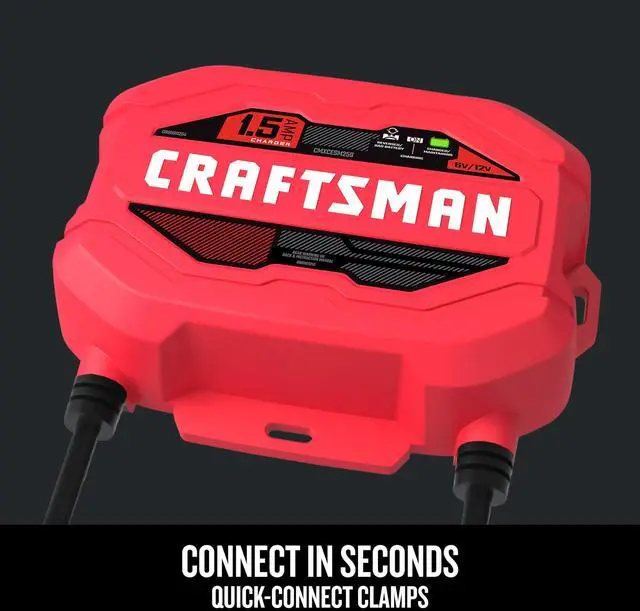 Alt view image 3 of 7 - 1.5A Car Battery Charger and Maintainer, 3-in-1 Solution, for 6V/12V Power Sport, Automotive, and Marine Batteries, CMXCESM259