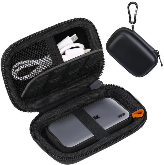 Main image of Hard Carrying Case for SSK Portable SSD External Solid State Drives 250GB 500GB 1TB 2TB 4TB SSD External Hard Drive USB 3.2 Gen2 Hard EVA Shockproof Protective Storage Travel Bag, Black