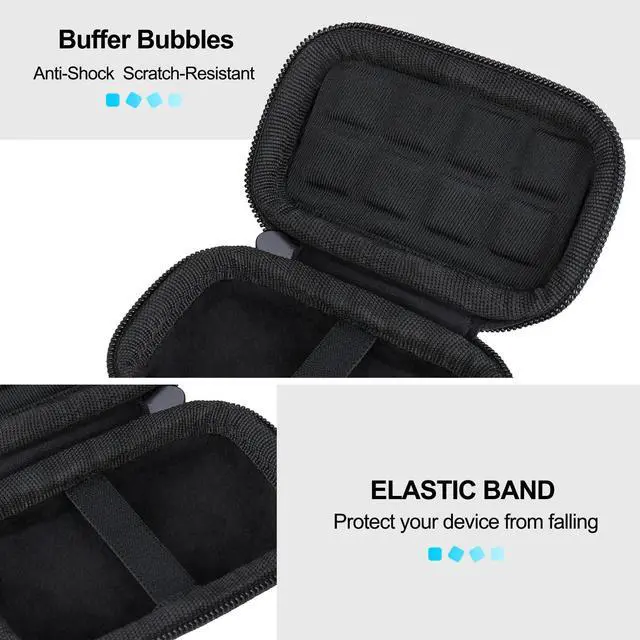 Alt view image 3 of 7 - Hard Carrying Case for SSK Portable SSD External Solid State Drives 250GB 500GB 1TB 2TB 4TB SSD External Hard Drive USB 3.2 Gen2 Hard EVA Shockproof Protective Storage Travel Bag, Black