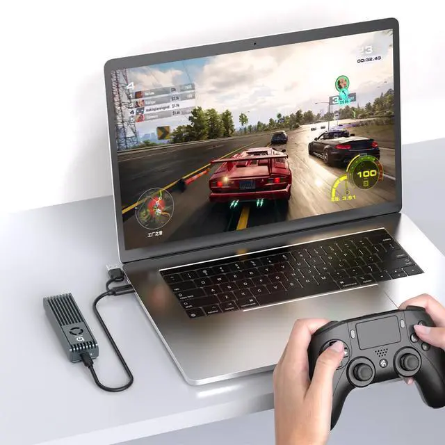 Alt view image 6 of 7 - NVMe Enclosure with Cooling Fan, Tool-Free Installation,Full Aluminum Alloy, Sandwich Style Design, USB 3.2 Gen 2 PCIe Adapter for M & M+B Key NVMe/SATA M.2 SSD Case for 2230/2242/2260/2280