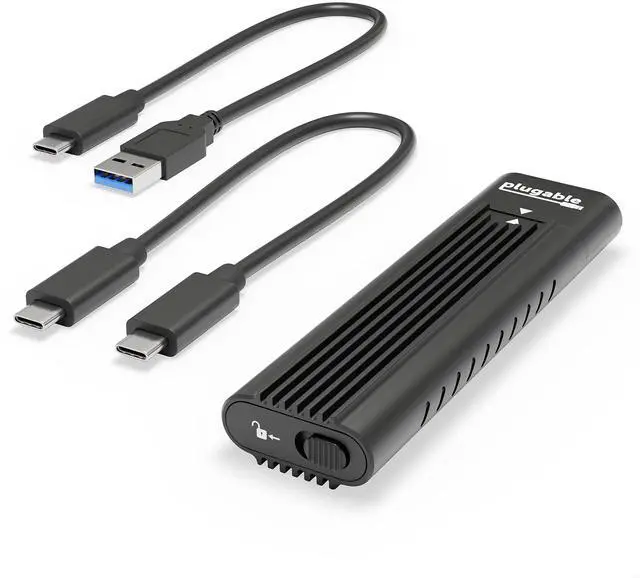 Main image of M.2 NVMe SSD Enclosure; Tool-Free & Driverless, USB 3 Type-C, Including Thunderbolt and USB4, at 10Gbps. for M.2 NVMe SSDs 2230 to 2280 PCIe Gen 3 and 4. USB Cables Included