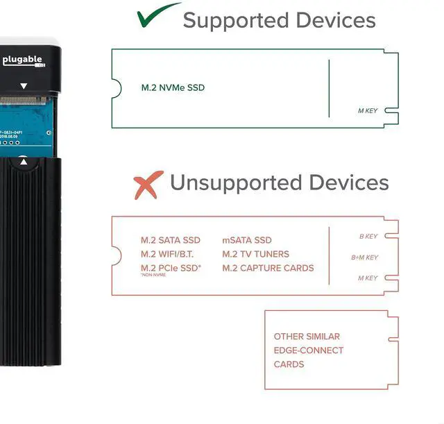 Alt view image 7 of 7 - M.2 NVMe SSD Enclosure; Tool-Free & Driverless, USB 3 Type-C, Including Thunderbolt and USB4, at 10Gbps. for M.2 NVMe SSDs 2230 to 2280 PCIe Gen 3 and 4. USB Cables Included