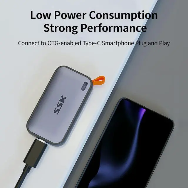 Alt view image 3 of 6 - External SSD 250GB, USB C SSD External Solid State Drives up to 1050MB/s, Portable SSD USB 3.2 Gen2 for iPhone 15/Pro, Windows, Mac, Android Phones and Tablets