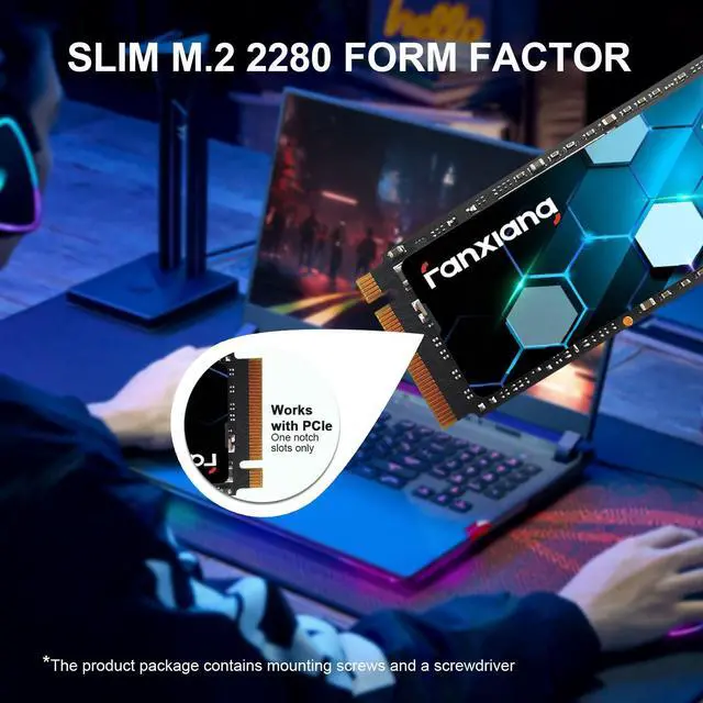 Alt view image 5 of 7 - S500 Pro 256GB NVMe SSD M.2 PCIe Gen3x4 2280 Internal Solid State Drive, SLC Cache 3D NAND TLC, Up to 3000MB/s, Compatible with Laptop and PC Desktops(Black)