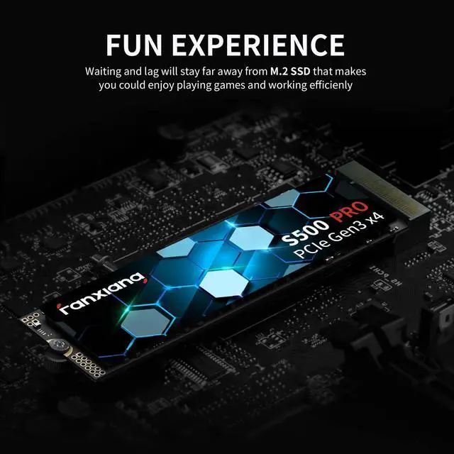 Alt view image 7 of 7 - S500 Pro 256GB NVMe SSD M.2 PCIe Gen3x4 2280 Internal Solid State Drive, SLC Cache 3D NAND TLC, Up to 3000MB/s, Compatible with Laptop and PC Desktops(Black)