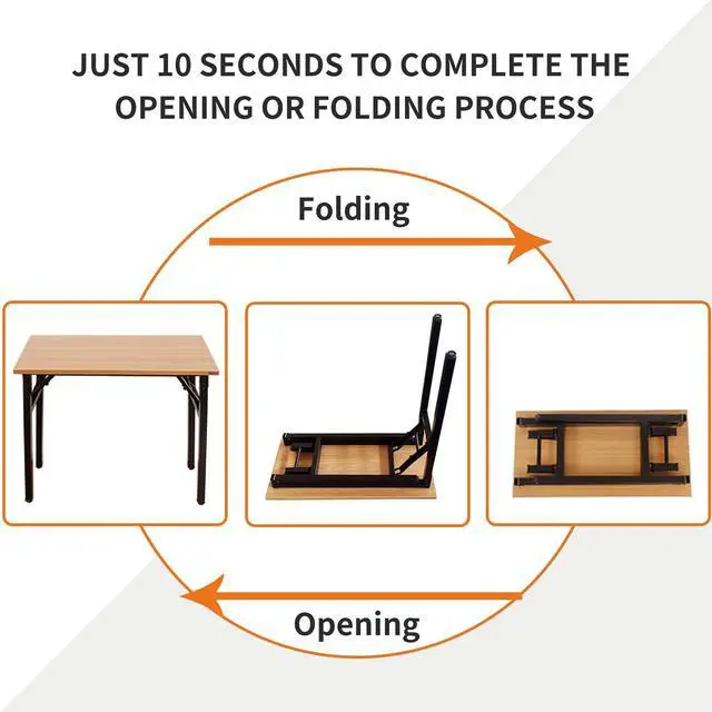 Alt view image 3 of 5 - Folding Desk Small Desk 31 1/2" No Assembly Foldable Computer Desk for Small Space/Home Office/Dormitory,Teak&Black Frame