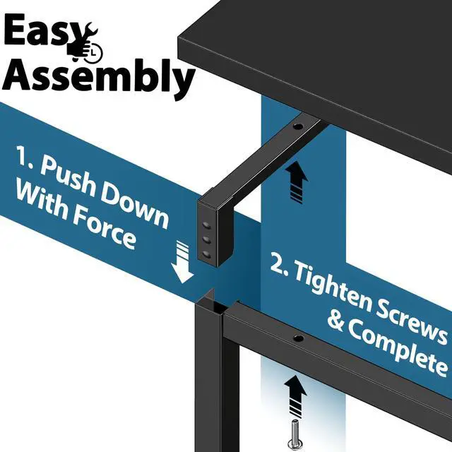 Alt view image 7 of 7 - SHW Mission 40-Inch Home Office Computer Desk, Black