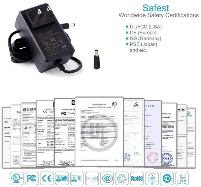 Alt view image 4 of 7 - 15V 2A Power Supply Charger (Input AC 100V-240V, Output DC 15 Volt 2 Amp 30 Watt) Adapter Switching Transformer Converter DC 5.5mm x 2.1mm / 5.5mm x 2.5mm Universal