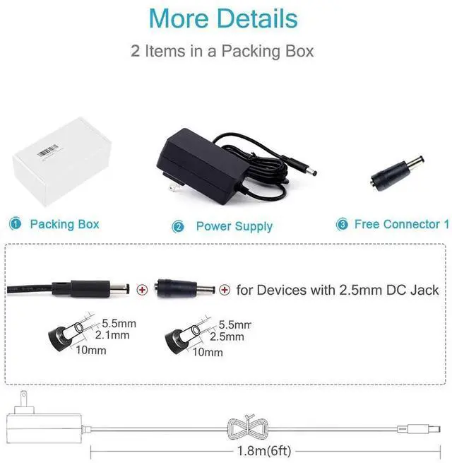 Alt view image 5 of 7 - 15V 2A Power Supply Charger (Input AC 100V-240V, Output DC 15 Volt 2 Amp 30 Watt) Adapter Switching Transformer Converter DC 5.5mm x 2.1mm / 5.5mm x 2.5mm Universal