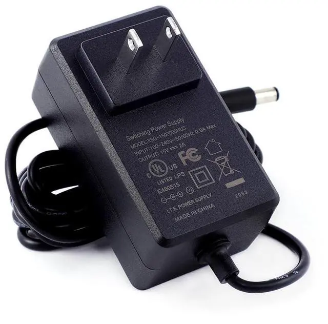 Alt view image 7 of 7 - 15V 2A Power Supply Charger (Input AC 100V-240V, Output DC 15 Volt 2 Amp 30 Watt) Adapter Switching Transformer Converter DC 5.5mm x 2.1mm / 5.5mm x 2.5mm Universal