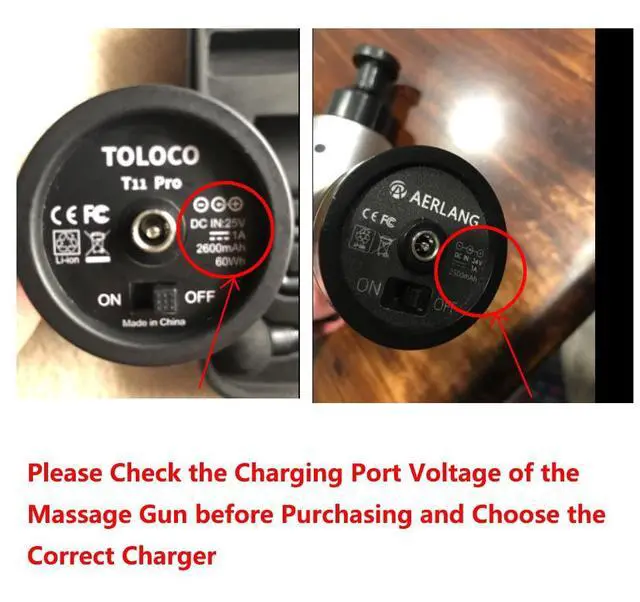Alt view image 5 of 5 - Massage Gun Power Adapter 25.2V-1A AC/DC Supply Charger Cord Compatible with FITPULSE,Chirogun,DARKIRON,kamu Massage Gun and More 25.2V Electric Massager Power Supply Battery Charger
