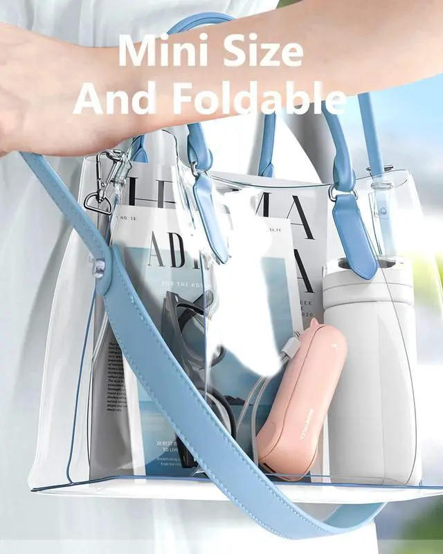 Alt view image 5 of 7 - Misting Fan Portable, Handheld Personal Mister Fans, Small Fan Rechargeable, Mini Spray Water Mist, Kids Women Portable Fans For Travel, Outdoors, Hiking, Camping Home Office (Pink)