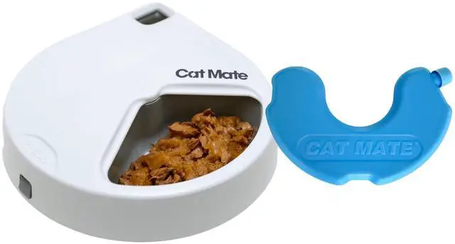 Main image of Automatic 3 Meal Pet Feeder with Digital Timer (366) - for Cats or Small Dogs, for Wet and Dry Pet Food, Meals up to 0.73 lb Each, White