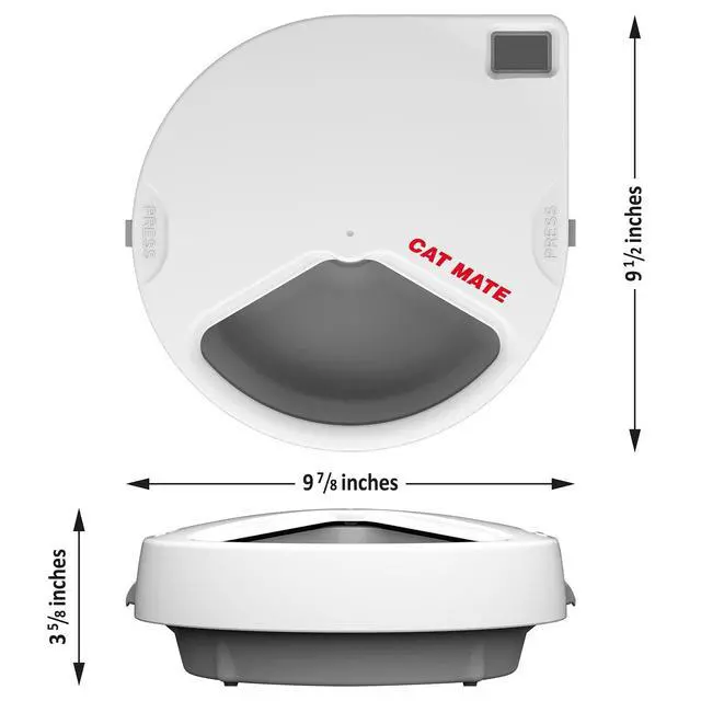 Alt view image 4 of 7 - Automatic 3 Meal Pet Feeder with Digital Timer (366) - for Cats or Small Dogs, for Wet and Dry Pet Food, Meals up to 0.73 lb Each, White