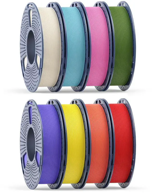 Main image of 250g Matte PLA Filament 1.75mm Bundle, 3D Printer Filament, Premium Matte Finish, Low Reflection Surface, 250g Spool, 8 Rolls, Bone White+Red+Yellow+Olive Green+Sea Salt Blue+Orange+Purple+Pink