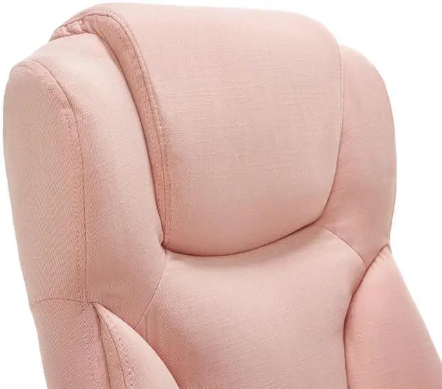 Alt view image 4 of 7 - Connor Executive Office Chair, Ergonomic Computer Chair with Layered Body Pillows, Contoured Lumbar, Adjustable Seat, Microfiber Fabric, Pink
