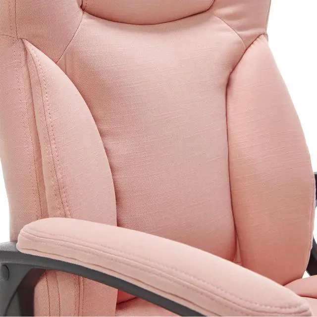 Alt view image 5 of 7 - Connor Executive Office Chair, Ergonomic Computer Chair with Layered Body Pillows, Contoured Lumbar, Adjustable Seat, Microfiber Fabric, Pink