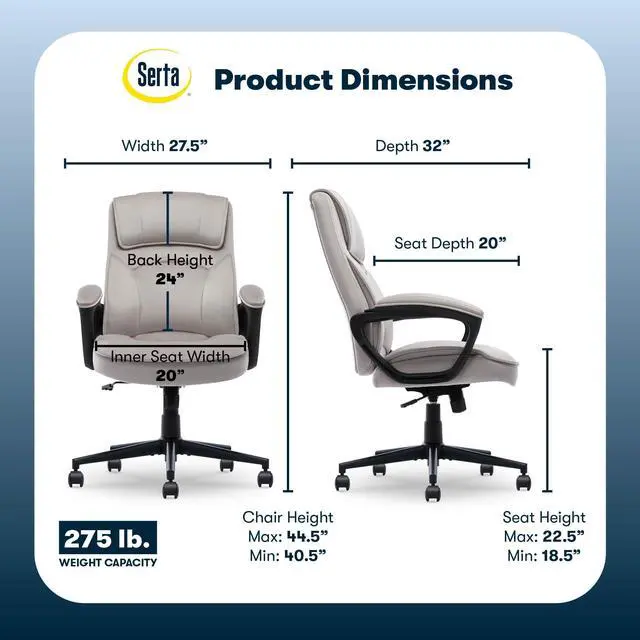 Alt view image 2 of 7 - Classic Executive Office Chair, Ergonomic Mid-Back Computer DeskChair with Lumbar Support, Semi-Plush Cushion and Body Pillows, Padded Armrests, Swivel Base, Taupe Velvet Fabric