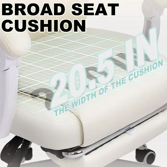Alt view image 5 of 5 - Big and Tall Office Chair with Footrest, High Back Desk Chair with Linkage Armrest, 90-155° Recline Executive Computer Chairs with Adjustable Height for Home