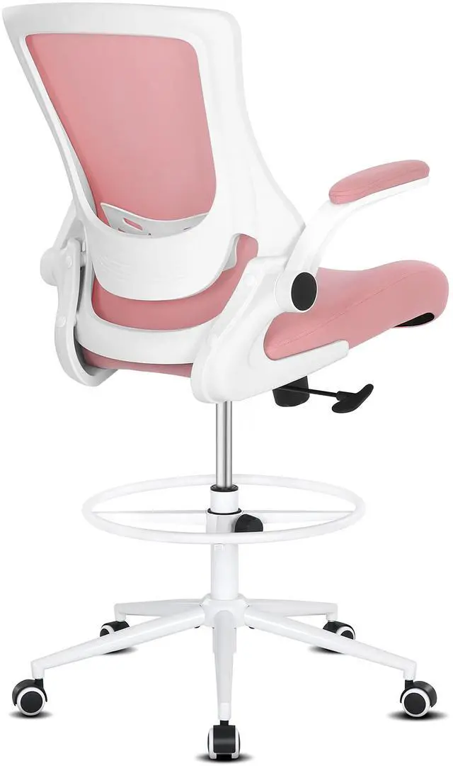 Main image of Tall Office Chair, Drafting Chair for Standing Desk, High Office Chair with Adjustable Lumbar Support, Flip-up Arm and Footrest Ring, Tall Drafting Chair for Bar Height Desk