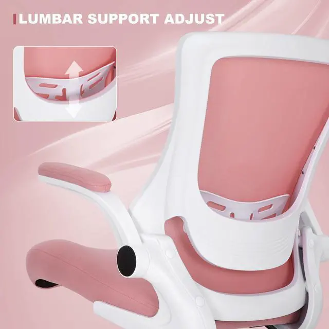 Alt view image 4 of 6 - Tall Office Chair, Drafting Chair for Standing Desk, High Office Chair with Adjustable Lumbar Support, Flip-up Arm and Footrest Ring, Tall Drafting Chair for Bar Height Desk
