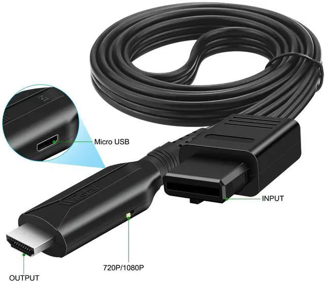 Alt view image 7 of 7 - HD1080P HDMI Adapter for Retro Gaming Console AV to HDMI Converter Cable