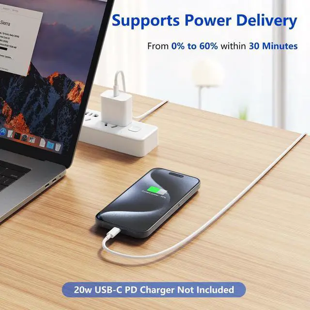Alt view image 9 of 14 - USB-C to USB-C Cable Long for iPhone 6ft+10ft 60w PD Rapid Type-C Charger for iPhone 17/16/15 Series/ Pro/Air/Mini Fast Charge Cord for Galaxy S26/S25/S24/S23/S22/S21