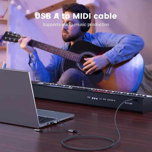 Alt view image 6 of 6 - 2in1 USB C to B Printer Cable 5Feet/1.5M with USB A-Male to B-Male Cable Compatible with MacBook Pro Printers