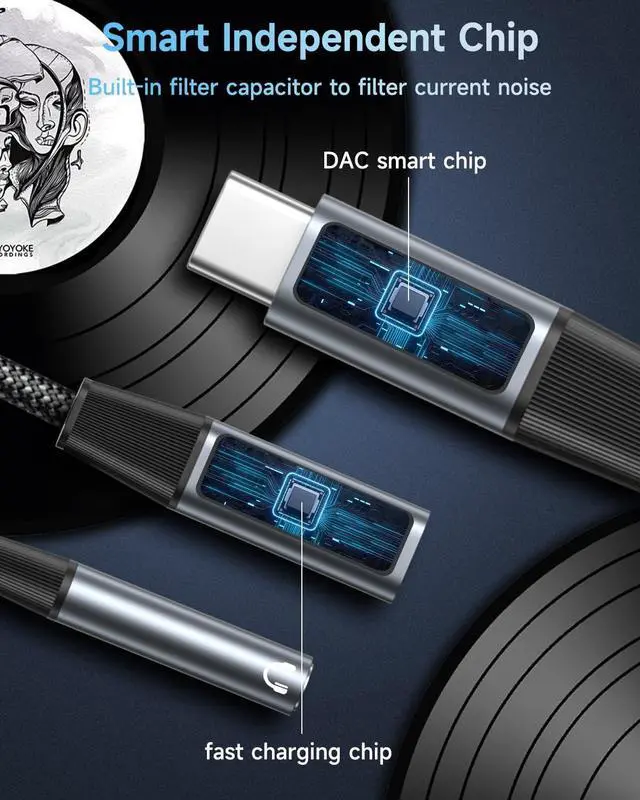 Alt view image 5 of 7 - USB C to 3.5mm Jack and Charger Adapter 2 in 1 USB C Headphone Adapter Type C to Aux to USBC Splitter with PD 60W Fast Charging for iPhone 17 16 15 Pro Max Plus iPad S24/S23/S22 Pixel