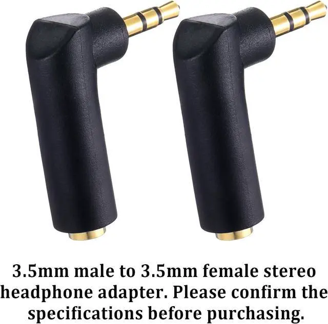 Alt view image 4 of 7 - 3.5mm Angle Male to Female Audio Adapter 2 PCS 90 Degree Right Angle Gold-Plated TRS Stereo Jack Plug AUX Connector 3.5mm 1/8 Audio Adapter Compatible with Headset Tablets MP3 Players Speakers