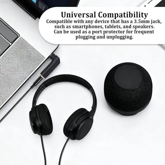 Alt view image 5 of 7 - 3.5mm Angle Male to Female Audio Adapter 2 PCS 90 Degree Right Angle Gold-Plated TRS Stereo Jack Plug AUX Connector 3.5mm 1/8 Audio Adapter Compatible with Headset Tablets MP3 Players Speakers