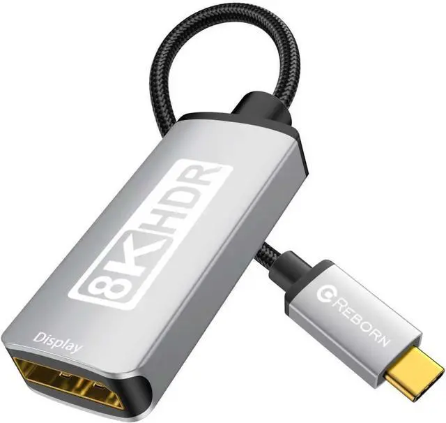 Main image of Unidirectional USB C to DisplayPort 1.4 Adapter 32.4Gbps 4K@240hz 8K@60hz and HDR Support - Thunderbolt 3/4 to Display Port Compatible with iPad Pro iPhone 16/15 Pro MacBook Pro Surface