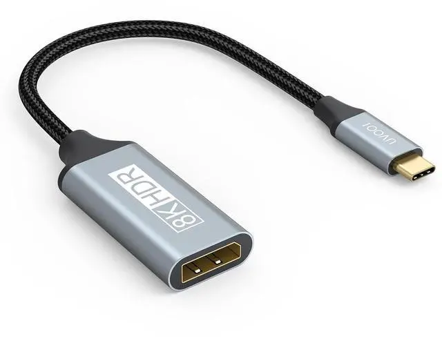 Main image of USB C to DisplayPort 1.4 Adapter 8K@60Hz USBC to DisplayPort Adapter Compatible with Thunderbolt 5/4/3 (4K@240Hz/144Hz HDR 32.4Gbps DP) for MacBook Pro/Air iPad Surface iPhone 17/16