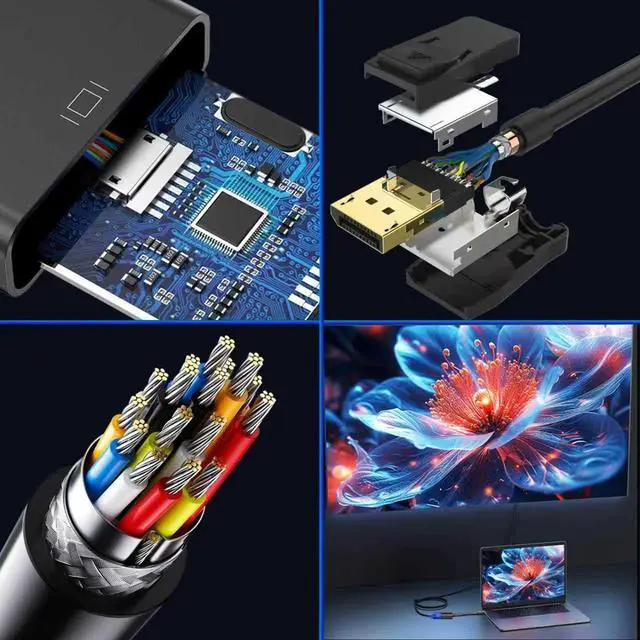 Alt view image 5 of 7 - DisplayPort (DP) to VGA Adapter Gold-Plated 1080P@60Hz (Male to Female) for Laptop Desktop PC Monitor & More(3 Pack)