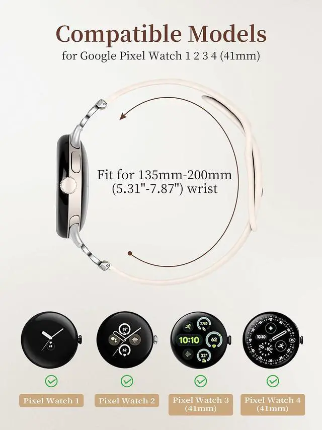Alt view image 3 of 7 - Slim Bowknot Silicone Band Compatible with Google Pixel Watch 4 3 41mm/ Pixel Watch 2 1 Band Women Thin Silicone Waterproof Straps Replacement Wristbands for Google Smartwatch 41mm Accessory