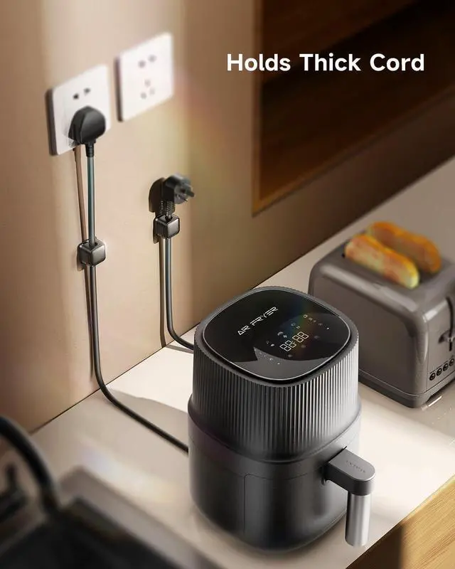 Alt view image 4 of 6 - Cord Organizer Holder, 8 Pack Magnetic Desk Cable Clips Management, Hide Phone Charging Cable Keeper, Strong Adhesive Wire Charger Holder for Nightstand, Kitchen Appliances, Office Supplies