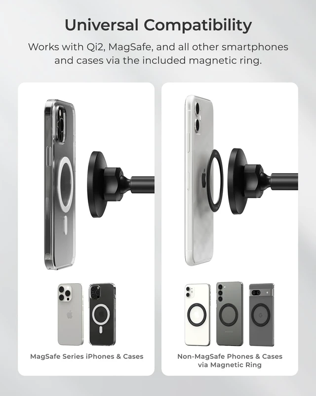 Alt view image 4 of 7 - iTap 3 Magnetic Dash & Windshield Car Mount for Smartphone iPhone 18 | 10 N52 Magnets, iPhone Samsung Galaxy S26 S25, Google Pixel 10 via Ring Adapter, Slim Design, 360° Rotation, 3.5 lbs Load