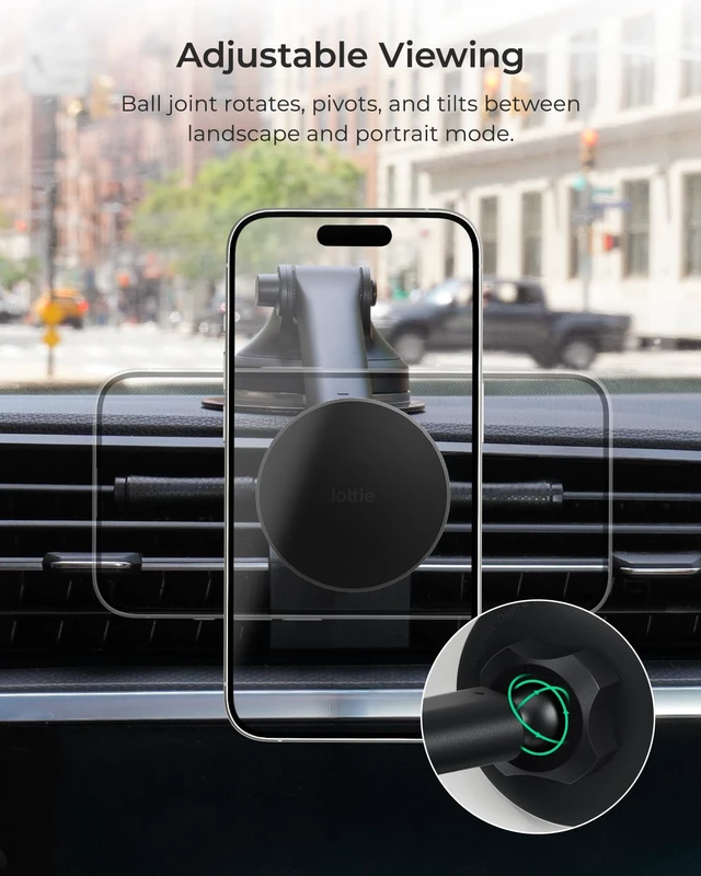 Alt view image 6 of 7 - iTap 3 Magnetic Dash & Windshield Car Mount for Smartphone iPhone 18 | 10 N52 Magnets, iPhone Samsung Galaxy S26 S25, Google Pixel 10 via Ring Adapter, Slim Design, 360° Rotation, 3.5 lbs Load