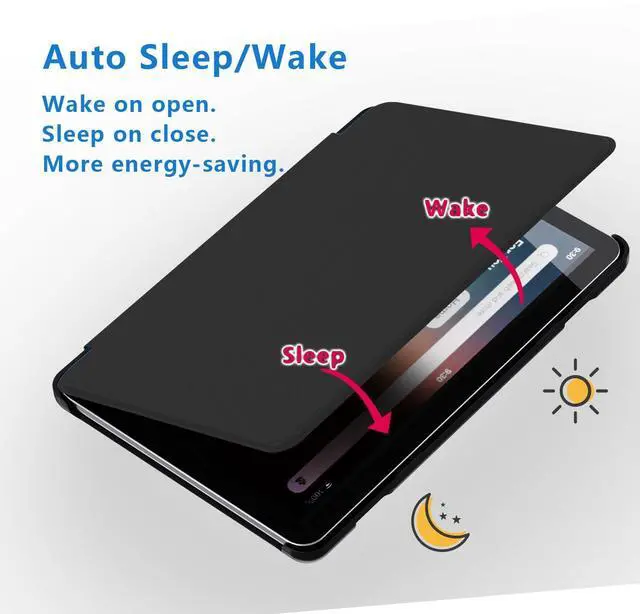 Alt view image 5 of 7 - Fire HD 8 Tablet Case,(12th/10th Generation,2024/2022/2020 Release),Slim Trifold Stand Protective Cover TPU Back,Support Auto Sleep/Wake,Also for 8in Sony Nokia(Black)