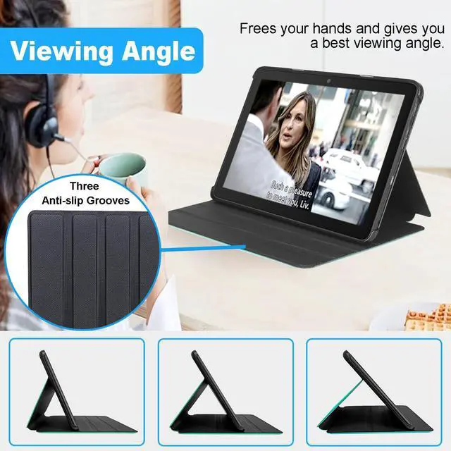 Alt view image 4 of 7 - Fire HD 8 Tablet Case,(12th/10th Generation,2024/2022/2020 Release),Slim Trifold Stand Protective Cover TPU Back,Support Auto Sleep/Wake,Also for 8in Sony Nokia(Black)