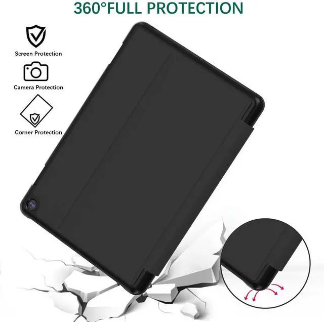 Alt view image 6 of 7 - Fire HD 8 Tablet Case,(12th/10th Generation,2024/2022/2020 Release),Slim Trifold Stand Protective Cover TPU Back,Support Auto Sleep/Wake,Also for 8in Sony Nokia(Black)