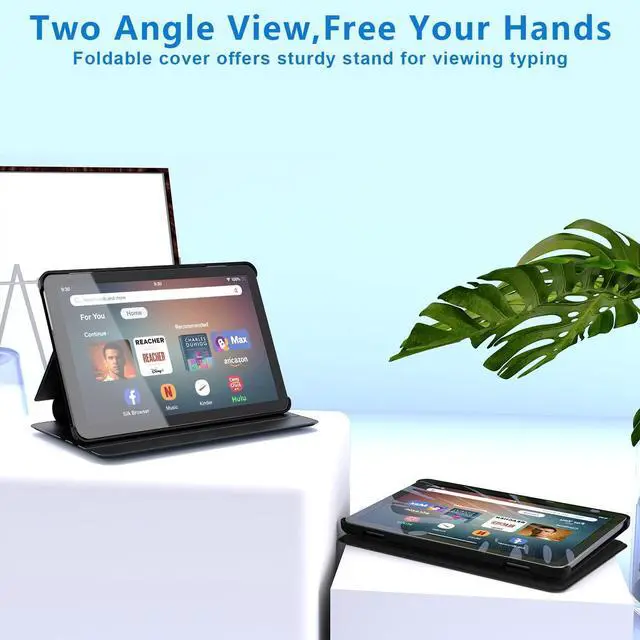 Alt view image 7 of 7 - Fire HD 8 Tablet Case,(12th/10th Generation,2024/2022/2020 Release),Slim Trifold Stand Protective Cover TPU Back,Support Auto Sleep/Wake,Also for 8in Sony Nokia(Black)