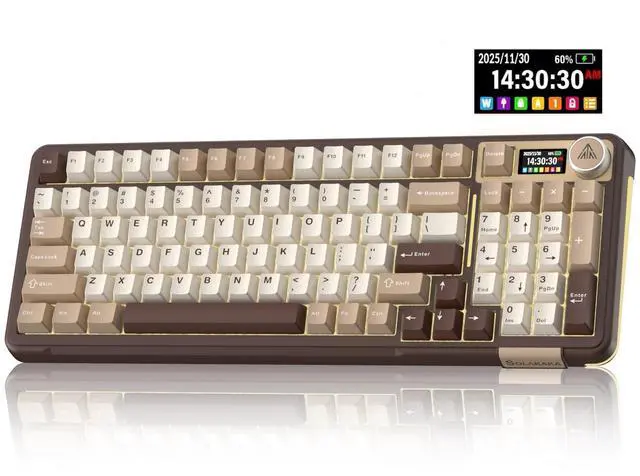 Main image of A99 Pro Mechanical Keyboard with LCD Screen & Metal Knob, Wireless Gaming Keyboard with BT5.0/2.4GHz/USB-C, Hot Swappable Creamy Keyboard, Gasket Structure, RGB Backlit, for Win/Mac