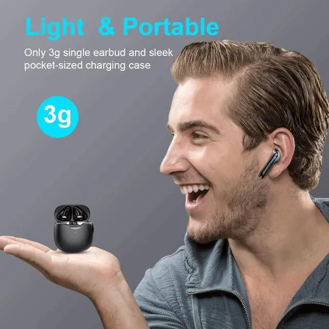 Alt view image 4 of 7 - Wireless Earbuds, Bluetooth 5.4 Earbuds Stereo Bass, Bluetooth Headphones in Ear Noise Cancelling Mic, Earphones IP7 Waterproof Sports, 32H Playtime USB C Mini Charging Case Ear Buds for Android iOS