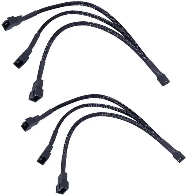 Main image of 3 Way 4 Pin PWM Fan Splitter Cable,12 inch PC Fan Extension Cable, CA PWM Fan Extension Cable, for Computer ATX Case 4-Pin/3-Pin Cooling Fan Cable (2 Pack