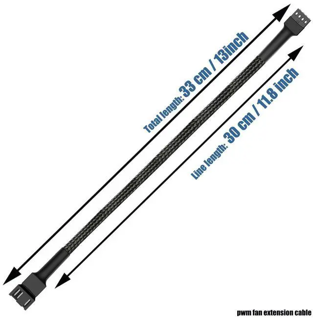 Alt view image 4 of 7 - 12" pwm Fan Extension Cable4 pin Fan Extension CableCable Extension pcPC Fan Extension Cable, PWM Fan Extension Cable, PWM Extension Cable (12"30cm 5pcs)