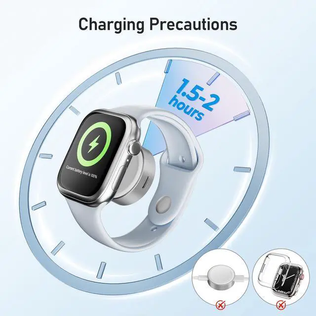 Alt view image 4 of 7 - Apple Watch 11 Charger,5W USB C Magnetic Charging Adapter for iWatch USBC & iPhone Power Port,Portable Type C Wireless Watch Charger Dock for iWatch Series 10 9 8 7 6 Ultra SE 3 2,42/46/44mm